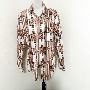 ROCK & ROLL Denim Classic Fit Men’s Small Southwestern Print Long Sleeve Shirt